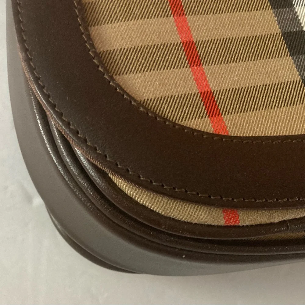 Burberry Crossbody bag Check Tan,Brown,Red.Beautiful Vintage - Picture 8 of 15